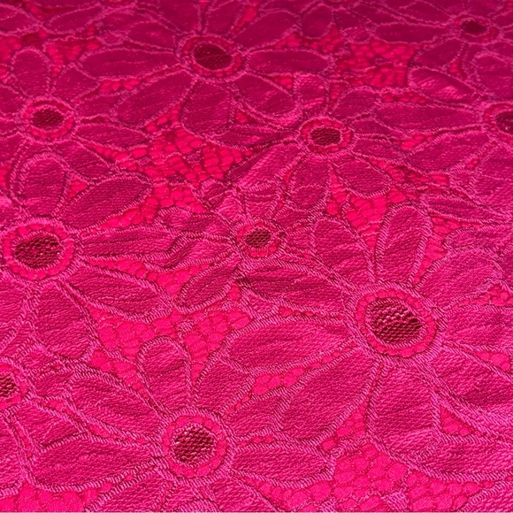 SOLD Tiana B Woman’s XXL Bright Pink Sleeveless Floral Daisy Lace Sheath Lined - Picture 4 of 10